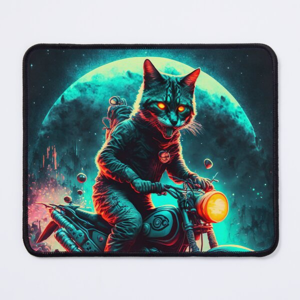 Item preview, Cyber Cat Riding Dirt Bike designed and sold by KoolArtDistrict.