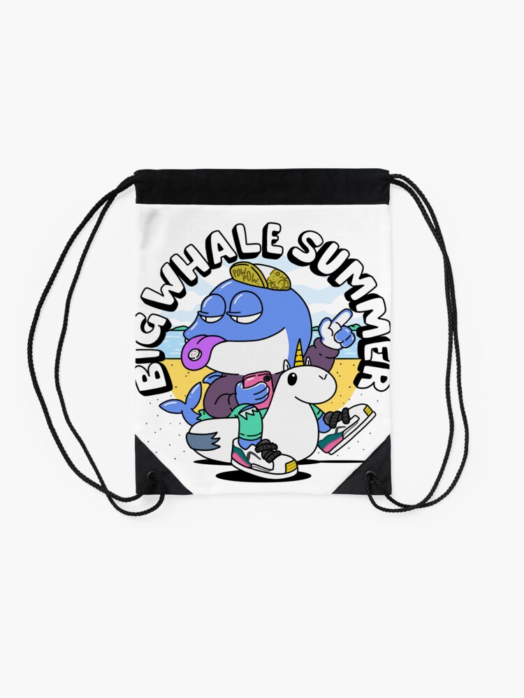 Alternate view of Big Whale Summer Drawstring Bag