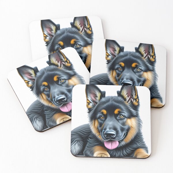 Item preview, Cute German shepherd puppy, charcoal drawing, Ai Generated Art  designed and sold by ACC .