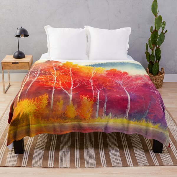 Item preview, Colorful Autumn Landscape Watercolor 9 designed and sold by Red Witch Art.