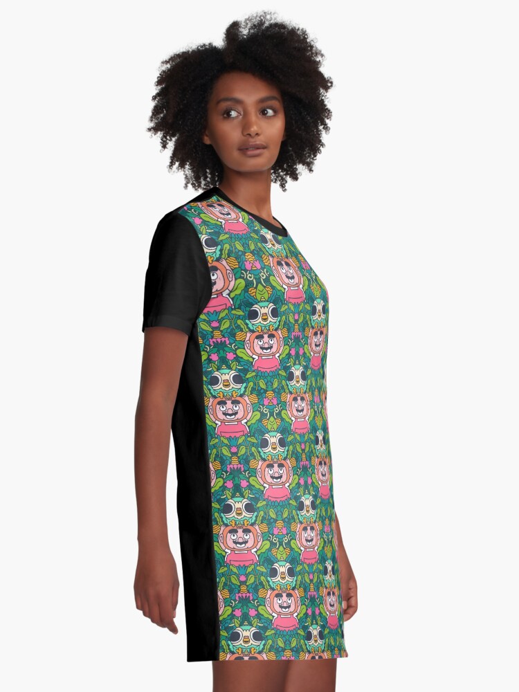 Alternate view of Bird Farmboy Cute Pattern Graphic T-Shirt Dress