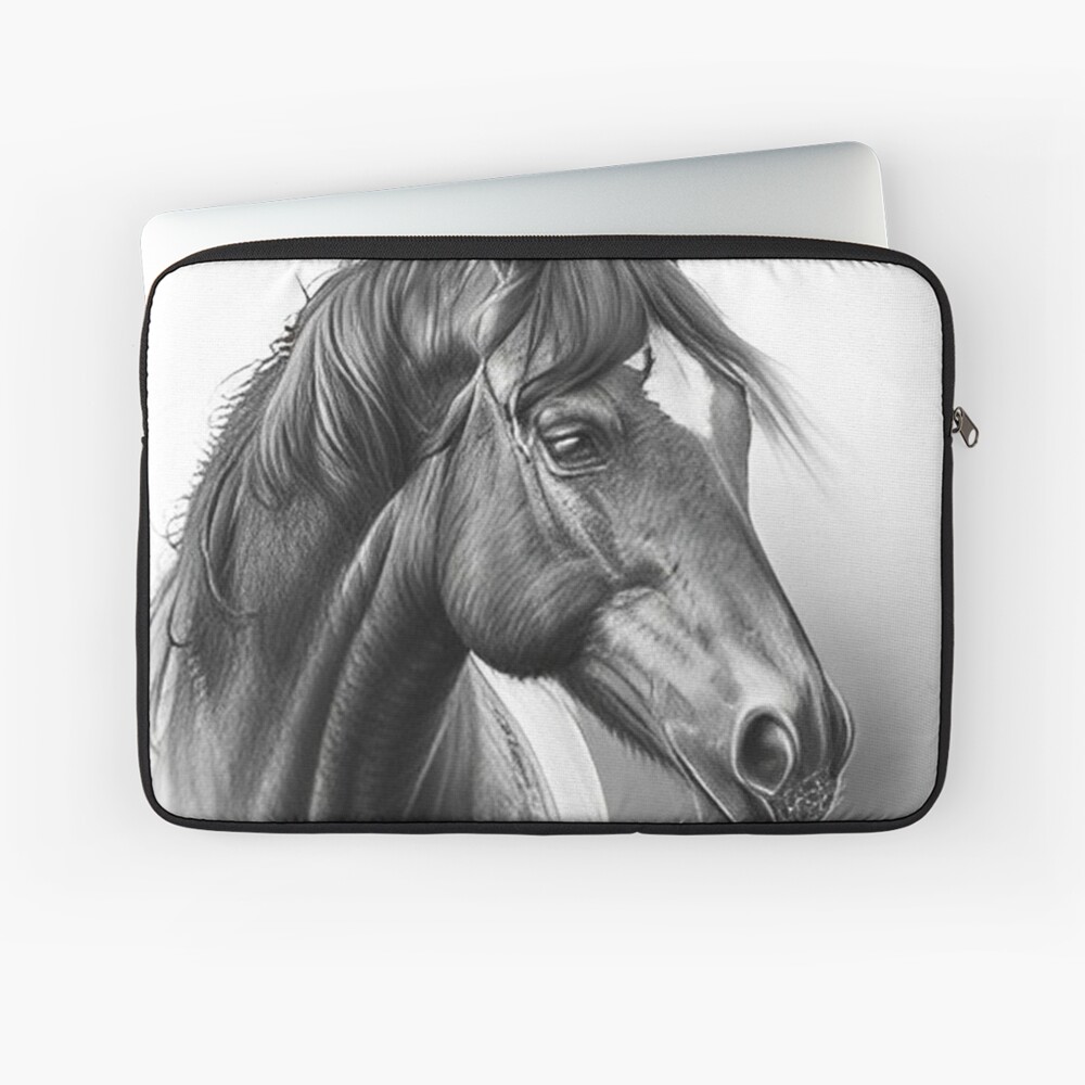 Spencil HARD HEAD PENCIL CASE - BLACK & WHITE HORSES - School Locker