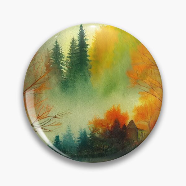 Item preview,  Colorful Autumn Landscape Watercolor 10 designed and sold by Red Witch Art.