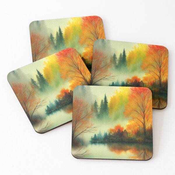 Item preview,  Colorful Autumn Landscape Watercolor 10 designed and sold by Red Witch Art.