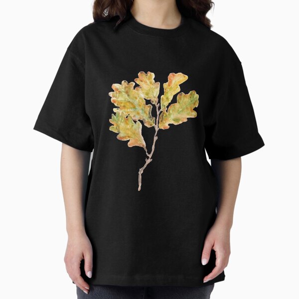Item preview, yellow oak leaf branch watercolor hand painted  designed and sold by ColorandColor.