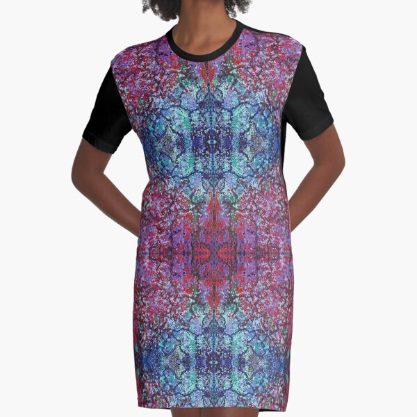 Bohemian Blossom Burst Graphic T-Shirt Dress