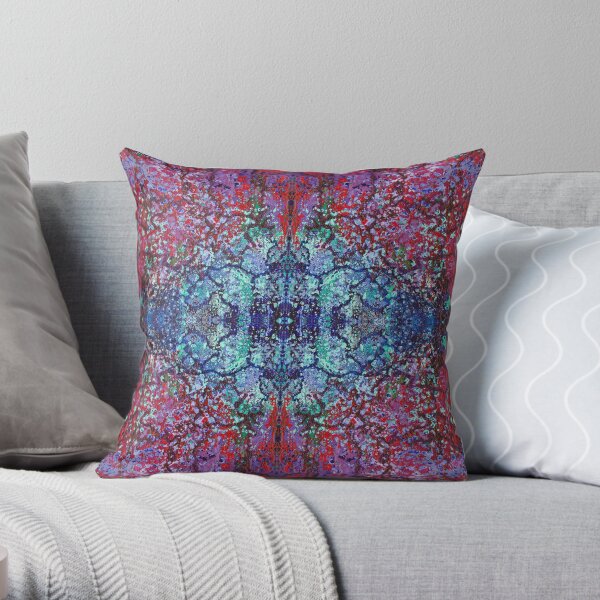 Bohemian Blossom Burst Throw Pillow