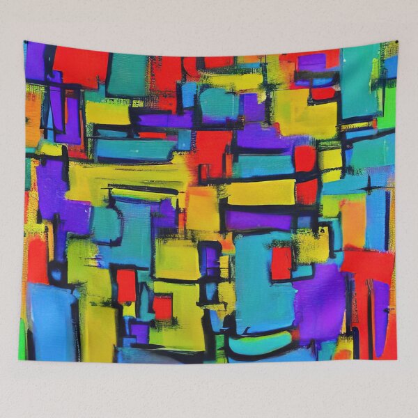 Item preview, Colorful painted squares designed and sold by lalylaura.