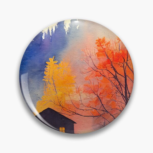 Item preview,  Colorful Autumn Landscape Watercolor 11 designed and sold by Red Witch Art.