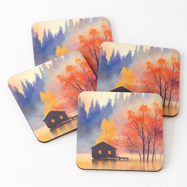 Item preview,  Colorful Autumn Landscape Watercolor 11 designed and sold by Red Witch Art.