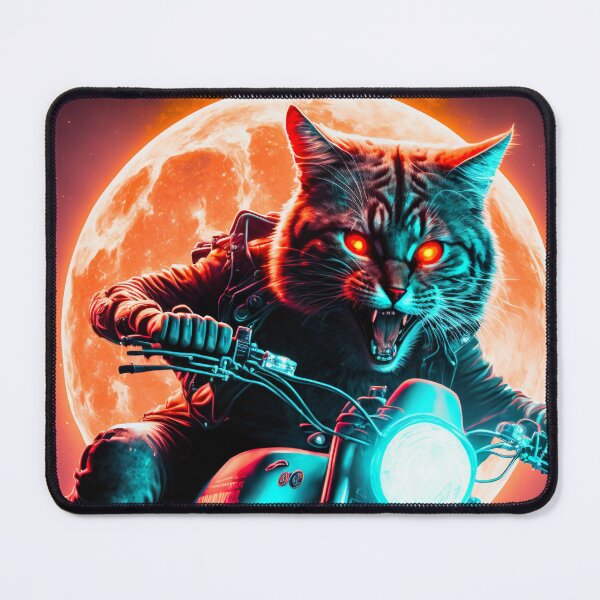 Item preview, Cyber Cat Riding Dirt Bike designed and sold by KoolArtDistrict.
