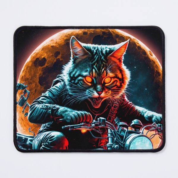 Item preview, Cyber Cat Riding Dirt Bike designed and sold by KoolArtDistrict.