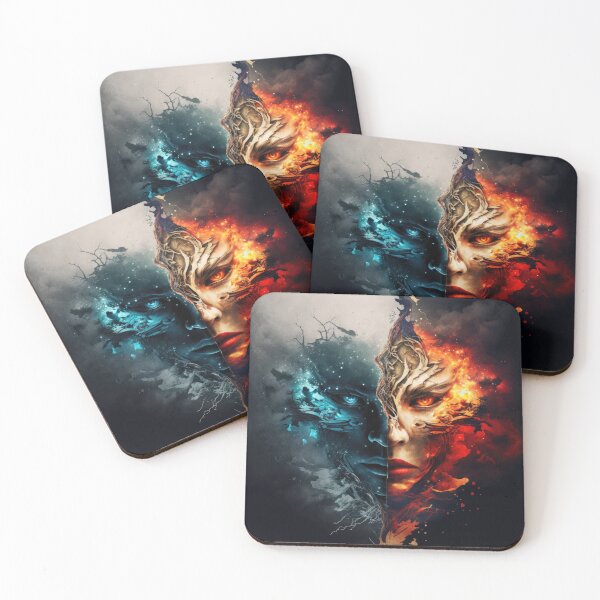Item preview, Good vs Evil abstract face designed and sold by DamagedNation.