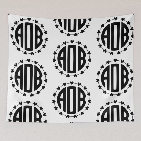 Aperçu de l'œuvre AOB Alpha Theta Beta cercle monogramme w / coeurs créée et vendue par Jilly Rose Ink.