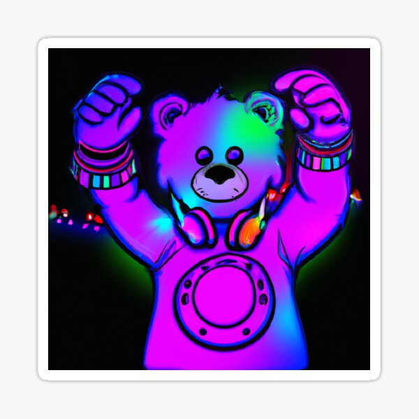 Reflective Holographic T-Shirt, Teddy Bear Rainbow Unisex T-Shirt, Festival  Rave