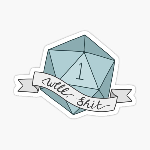 Item preview, DND Funny Dice Sticker designed and sold by dabidraws.