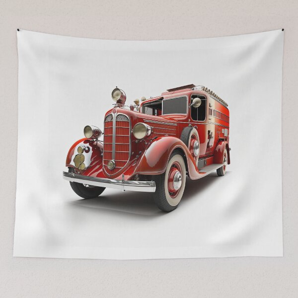 Item preview, Art Deco Fire Truck designed and sold by TheArtfulAI.