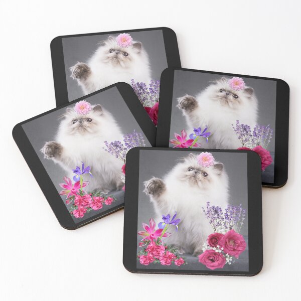 Item preview, White Persian Cat With Flowers Breed Lover Design designed and sold by EarthArtDesigns.