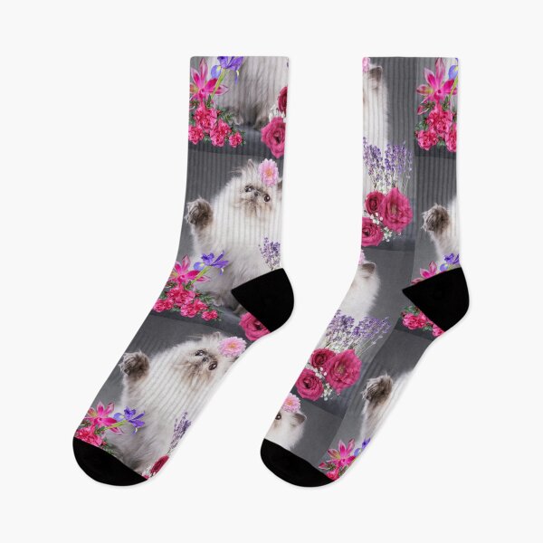 Item preview, White Persian Cat With Flowers Breed Lover Design designed and sold by EarthArtDesigns.