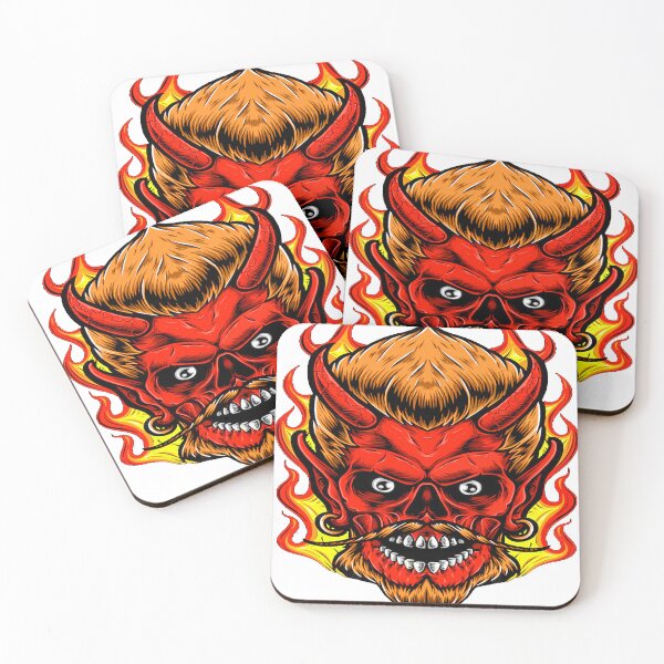 Item preview, Red Skull Horns scary spooky face awesome best art designed and sold by AssamFT.