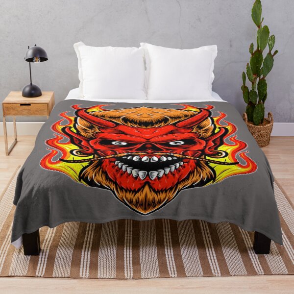 Item preview, Red Skull Horns scary spooky face awesome best art designed and sold by AssamFT.
