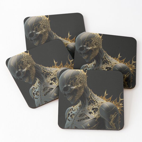 Item preview, The Attractive Darkness: An Elegant Demon Skull with Golden cracks designed and sold by Bold Dark savage.