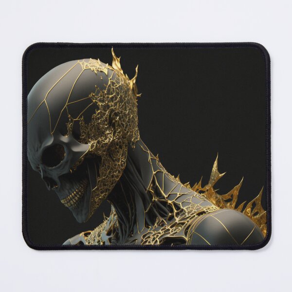 Item preview, The Attractive Darkness: An Elegant Demon Skull with Golden cracks designed and sold by Bold Dark savage.