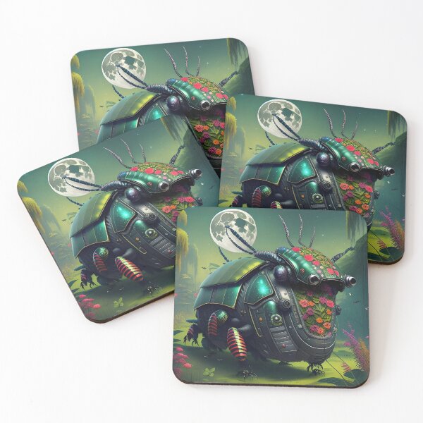 Item preview, A colorful beetle under a full moon designed and sold by HowardMilano.
