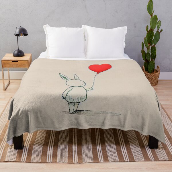Item preview, cute bunny with a red heart-shaped balloon designed and sold by kamionari.