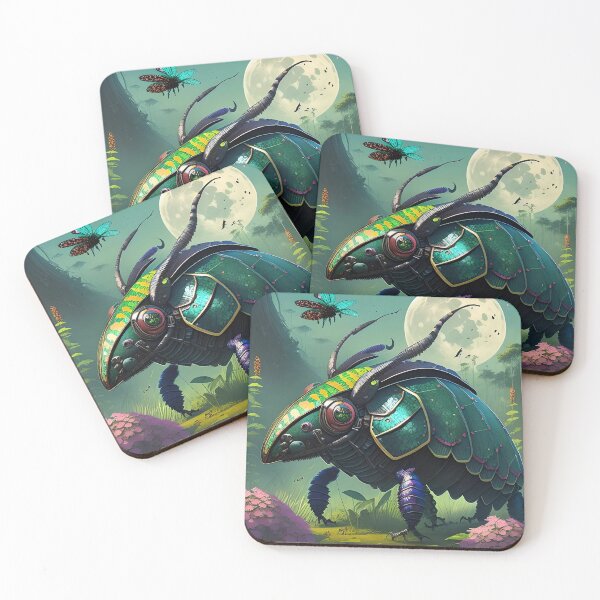 Item preview, A colorful beetle under a full moon designed and sold by HowardMilano.