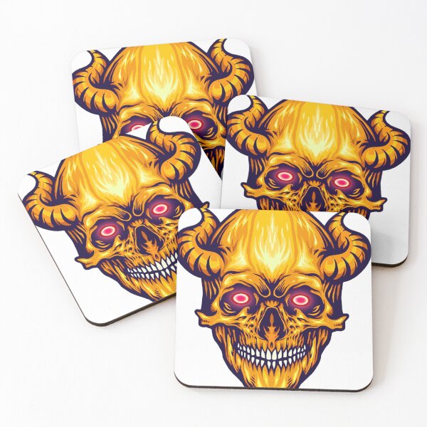 Item preview, Horns Golden Skull scary spooky awesome art designed and sold by AssamFT.