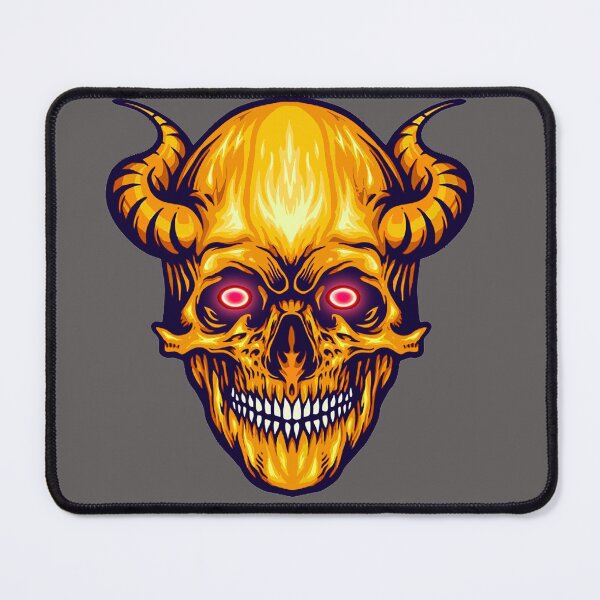 Item preview, Horns Golden Skull scary spooky awesome art designed and sold by AssamFT.