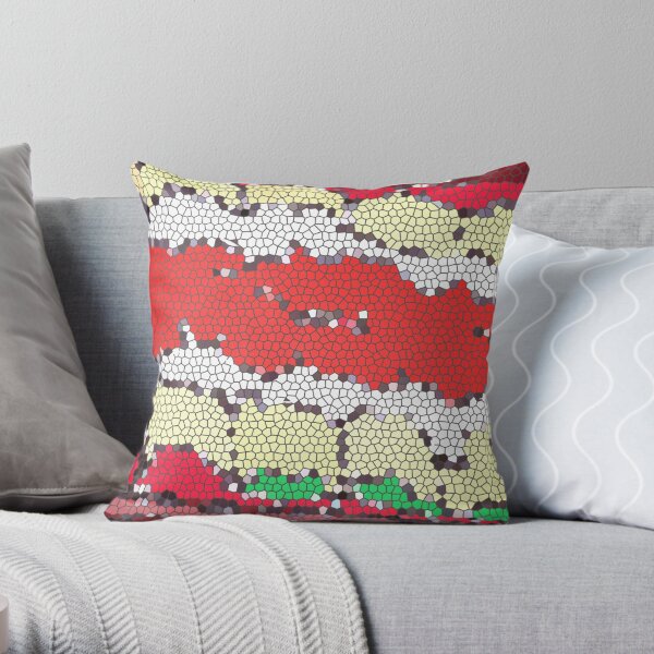 Tub of Lasagna rolls- stained glass Throw Pillow