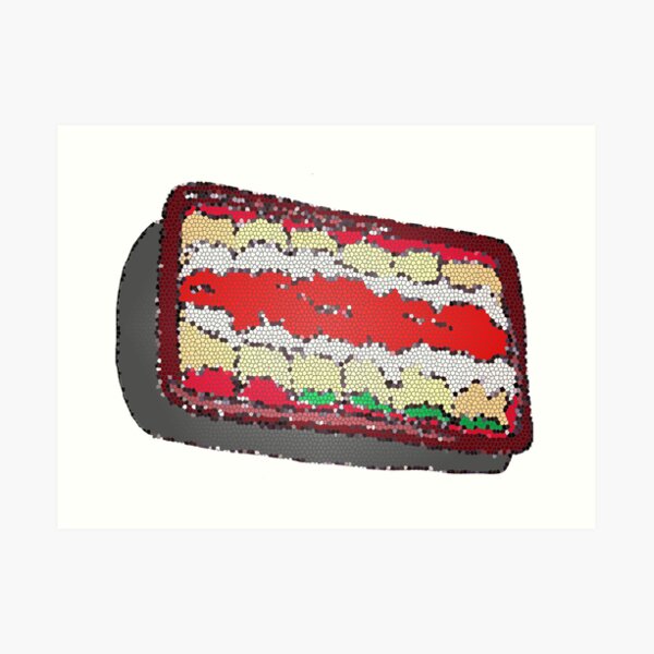 Tub of Lasagna rolls- stained glass Art Print