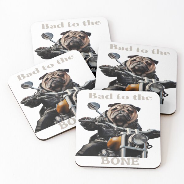 Item preview, Pug biker, Bad to the bone designed and sold by Goodies Galore.