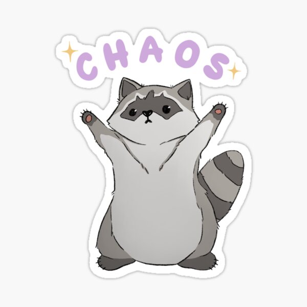 Raccoon Balloon Sticker / Trash Panda Sticker / Cute Animal