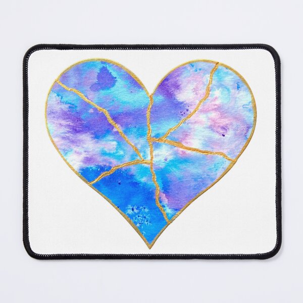 Item preview, Kintsugi Mended Heart - Sky designed and sold by JuliAnnGessler.