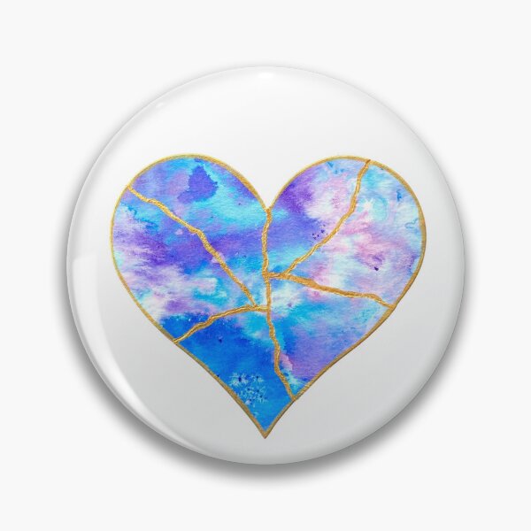 Item preview, Kintsugi Mended Heart - Sky designed and sold by JuliAnnGessler.