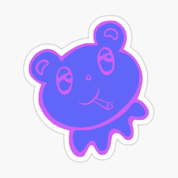 "Neon Pink x Purple Bear" Sticker for Sale by planetpinkus | Redbubble