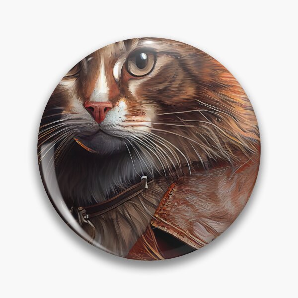 Item preview, American Bobtail cat wears a leather jacket Cat Breed Portrait designed and sold by Nalaxation.