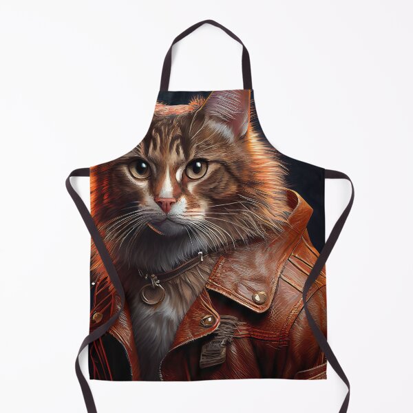 Item preview, American Bobtail cat wears a leather jacket Cat Breed Portrait designed and sold by Nalaxation.