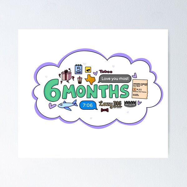 Item preview, JJ 6 Months Sticker designed and sold by bi-catastrophe.