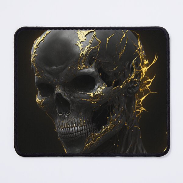 Item preview, Dark Elegance: A Demon Skull bedecked with Golden Fissures designed and sold by Bold Dark savage.