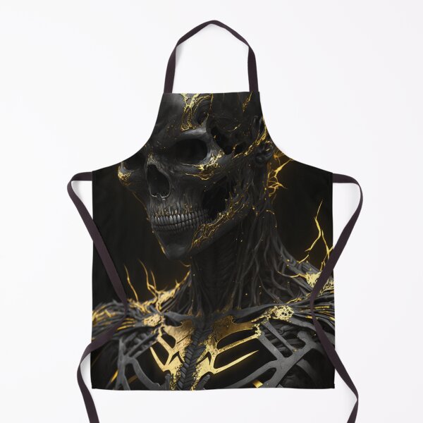 Item preview, Dark Elegance: A Demon Skull bedecked with Golden Fissures designed and sold by Bold Dark savage.