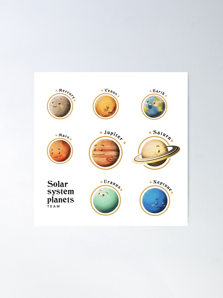Póster for Sale con la obra «Paquete de pegatinas de planetas