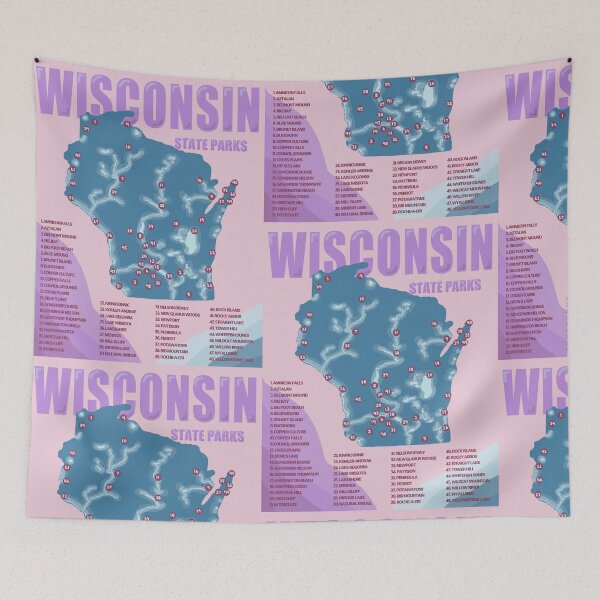 Item preview, Wisconsin State Parks Map designed and sold by nicmarbuc.