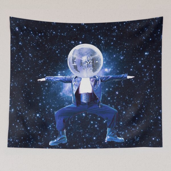 Item preview, Man with disco head in outer space.  designed and sold by Yasmine khalifa.