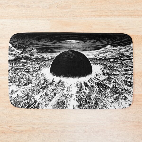 Item preview, Akira cyberpunk city explosion poster monochrome designed and sold by Neromancer.
