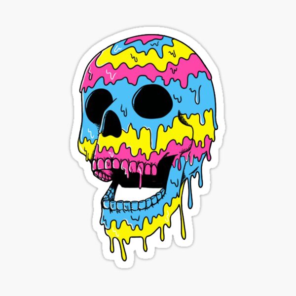 Artikel-Vorschau von Schmelzender Regenbogen-Totenkopf Schmelzender Regenbogen-Totenkopf subtronics, designt und verkauft von OTA01.