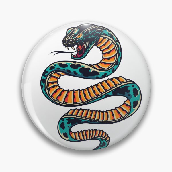 Item preview, Poisonous snake colorful tattoo designed and sold by FOUR_ three.